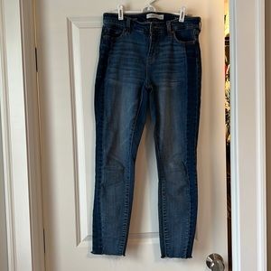 Liverpool ankle skinny raw hem jeans.